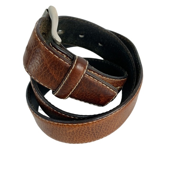 Columbia Sportswear Brown Pebbled Leather Work Workwear Career Buckle Belt - Picture 2 of 8